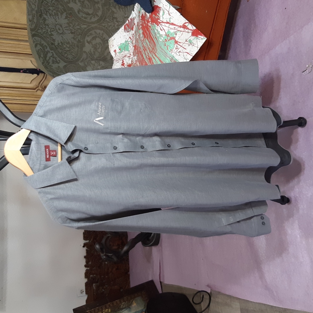 Mens long sleeve Collared shirt button up ENERGY RED HOUSE XL Gray b32